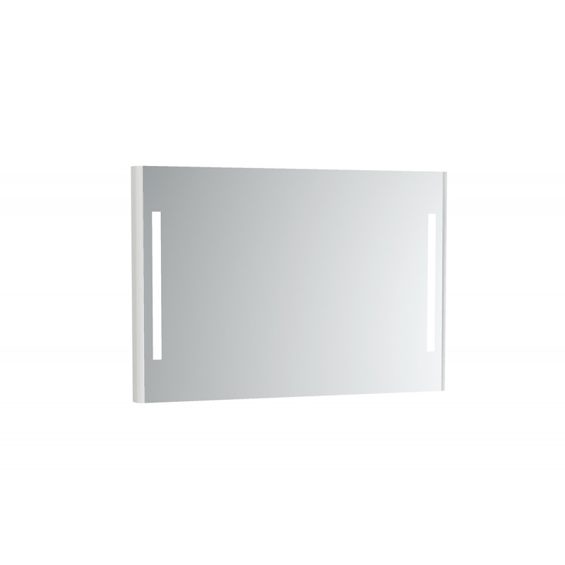 Miroir Emma Square de 120x80 cm - Cadre en bois blanc. - SOTEM - Les  professionnels du bain